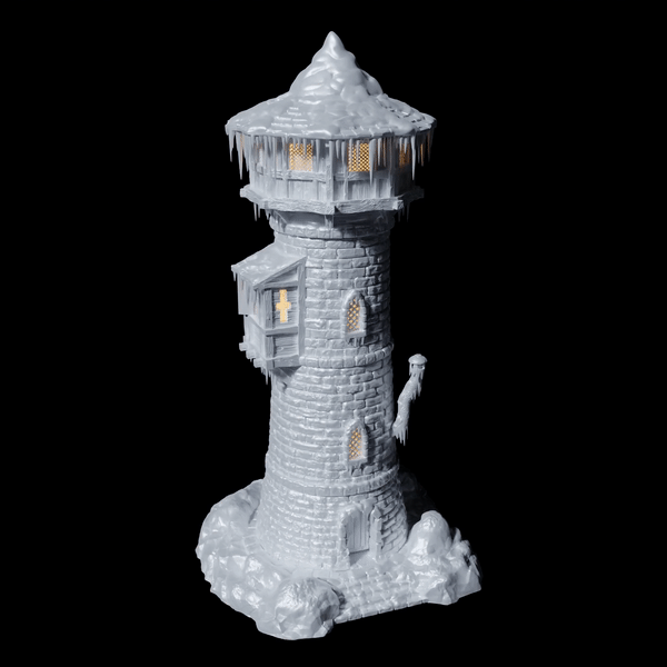 vereister Wachturm mit Zubehör Mittelalter 3D Terrain Gebäude DnD RPG Tabletop