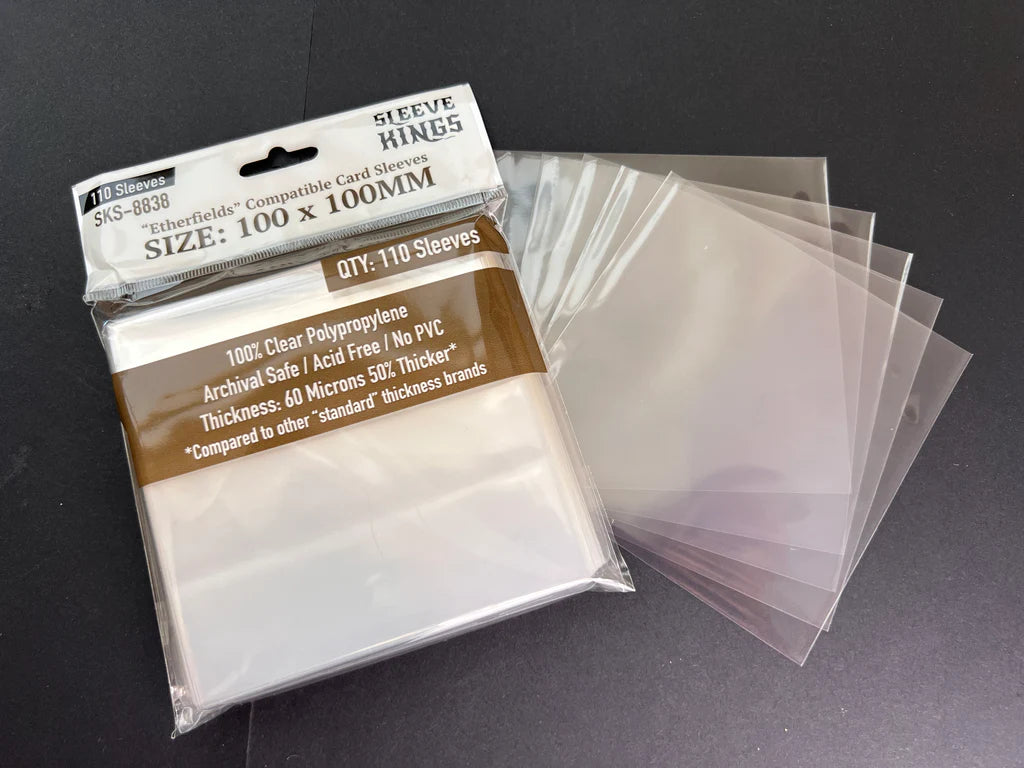 Sleeve Kings Kartenhüllen 8838 "Etherfields Compatible" Sleeves (100 X 100 MM) -110 Pack, 60 Microns
