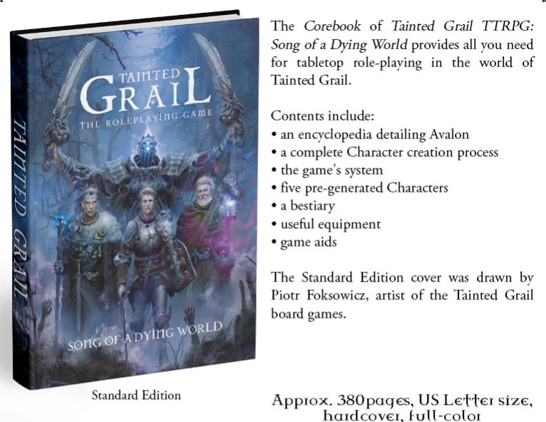 Tainted Grail TTRPG: Song of a Dying World Englisch Stretch Goals KS Exclusives