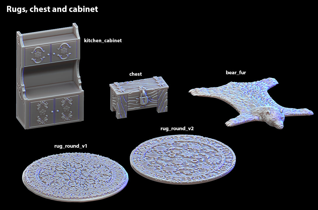 Vitrine / Truhe / Teppich / Bärenfell City of Tarok