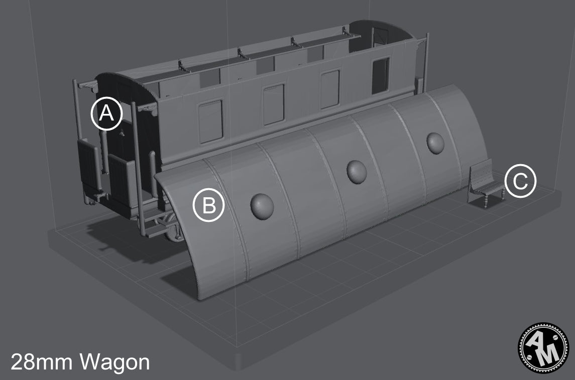 WW1 Lokomotive mit Kohlentender und Wagon