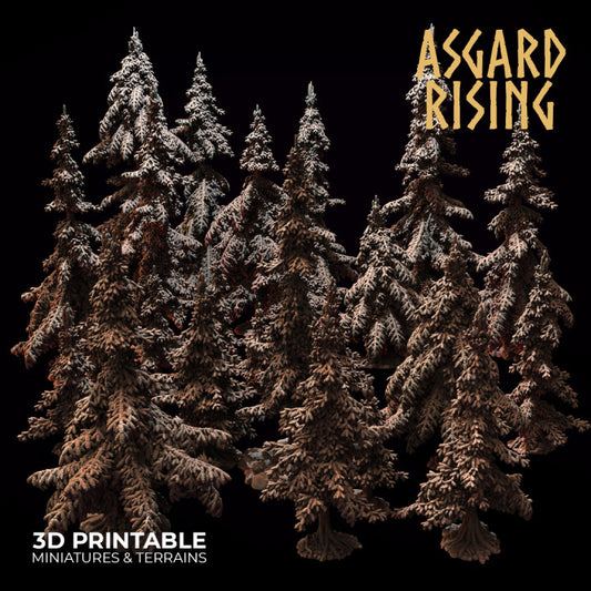 Fichten Nadel Baum Tannen Wald Set Asgard Rising 3D gedruckte Miniaturen RPG, DnD