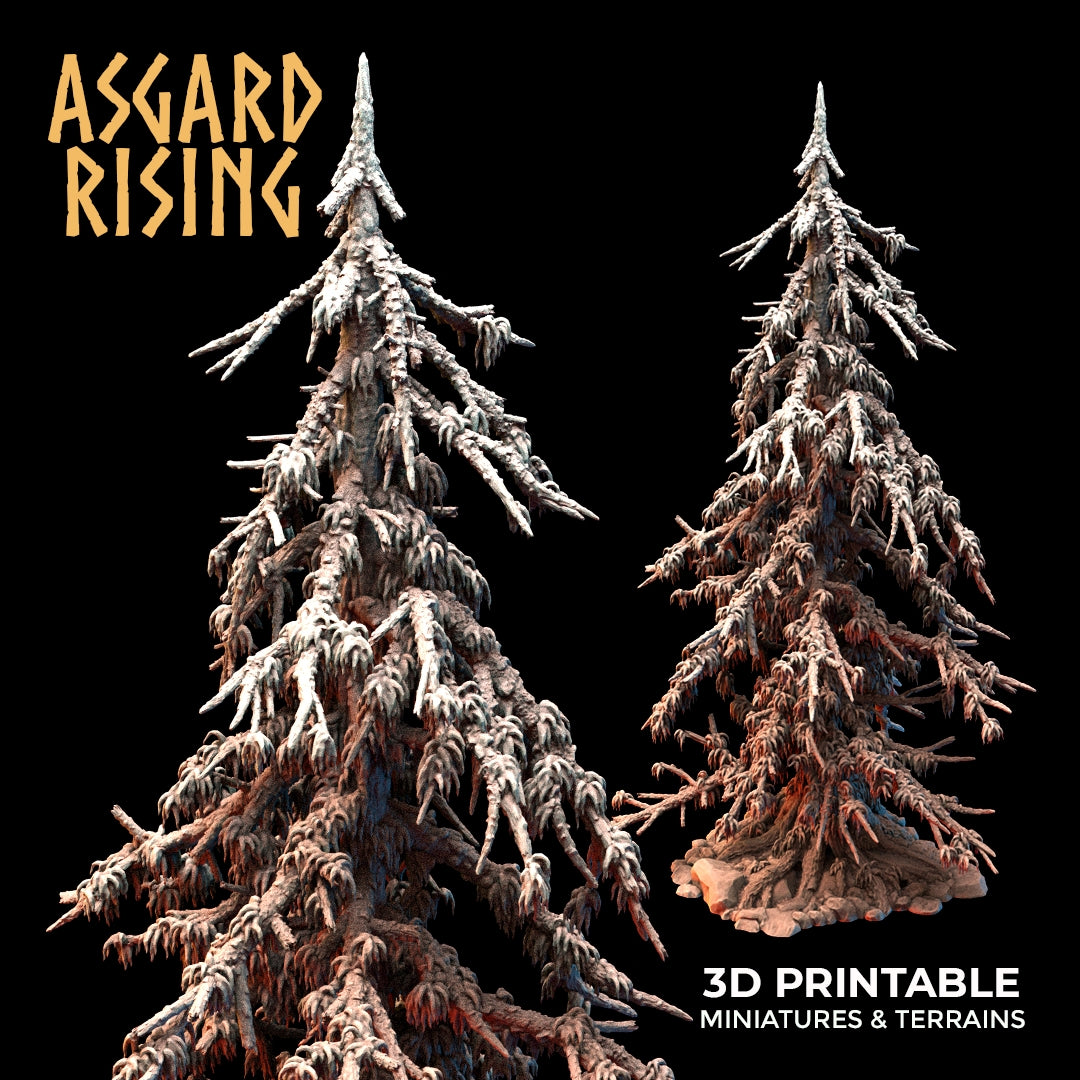 Dry Spruce Needle Tree Fir Forest Set Asgard Rising 3D Printed Miniatures RPG, DnD