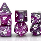 Purple and Silver RPG Dice Set