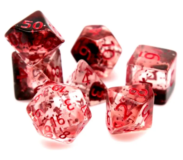Red Fire RPG Dice Set