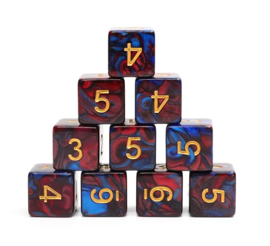 Rot&Blau Blend Color D6 Dice Set