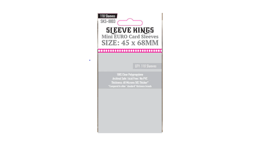 Sleeve Kings Kartenhüllen 8803 Mini Euro Card Sleeves (45x68mm) - 110 Pack, 60 Microns