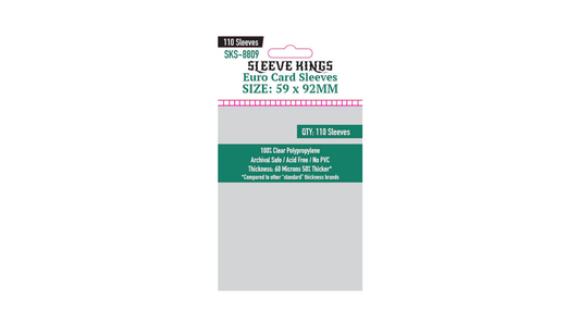 Sleeve Kings Kartenhüllen 8809 Euro Card Sleeves (59x92mm) - 110 Pack, 60 Microns