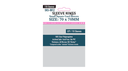 Sleeve Kings Kartenhüllen 8812 Small Square Card Sleeves (70x70mm) - 110 Pack, 60 Microns