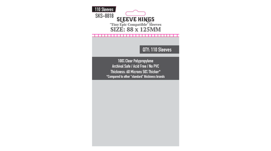 Sleeve Kings Kartenhüllen 8818 "Tiny Epic Compatible" Sleeves (88x125mm) - 110 Pack, 60 Microns