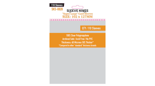 Sleeve Kings Kartenhüllen "Super Large" Sleeves (102x127mm) -110 Pack, 60 Microns