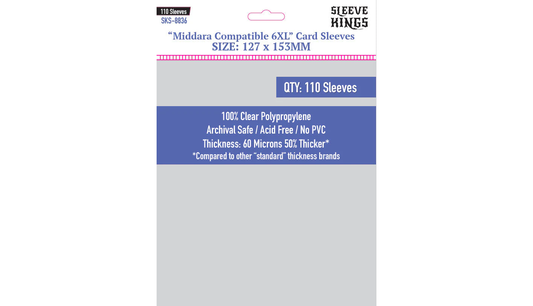 Sleeve Kings Kartenhüllen 8836 "Middara Compatible 6XL" Card Sleeves (127 x 153) - 110 Pack, 60 Microns
