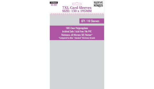 Sleeve Kings Kartenhüllen "7XL" Sleeves (130 x 195) - 110 Pack, 60 Microns