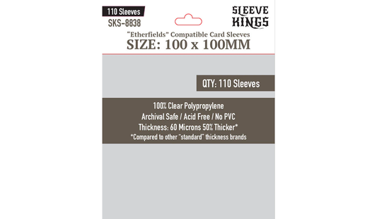 Sleeve Kings Kartenhüllen 8838 "Etherfields Compatible" Sleeves (100 X 100 MM) -110 Pack, 60 Microns
