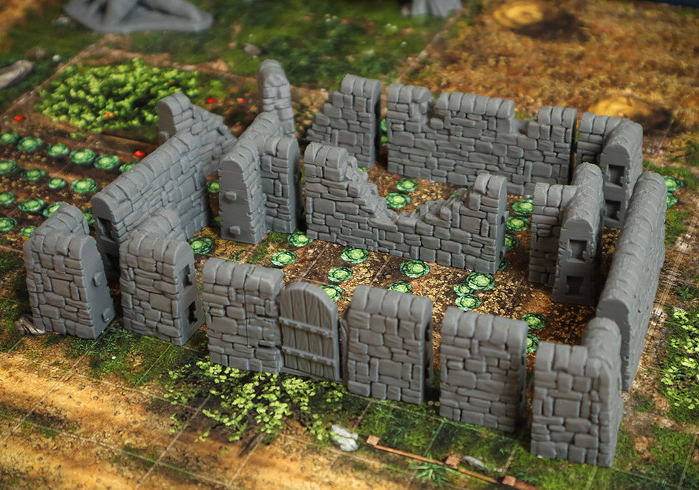 Wicker fences and stone walls from City of Tarok for RPGs, board games, painters and collectors