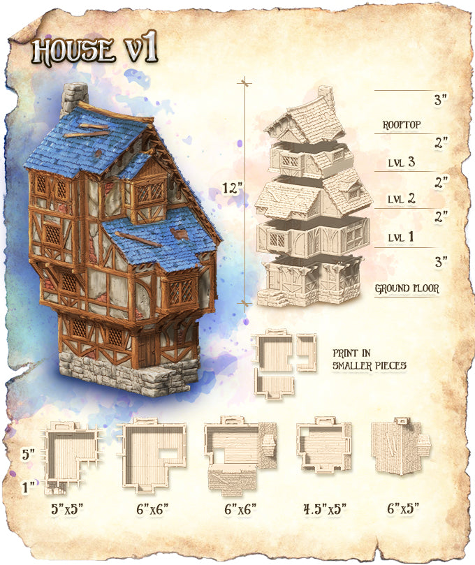 Medieval house from Black Scrolls Games from City of Tarok
