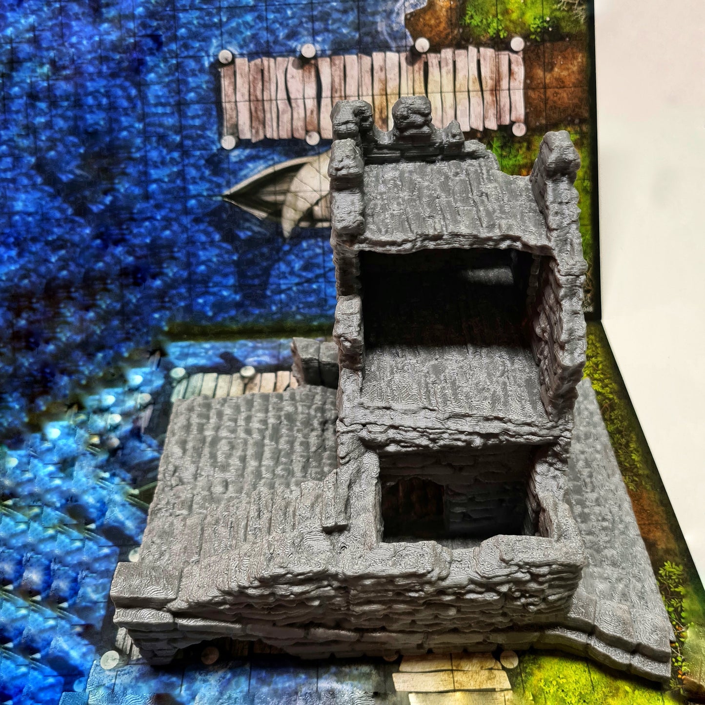 Verlassene Schutzbrücke/ Guard Bridge Ruine Mittelalter 3D Terrain Gebäude Miniature Land DnD RPG Tabletop