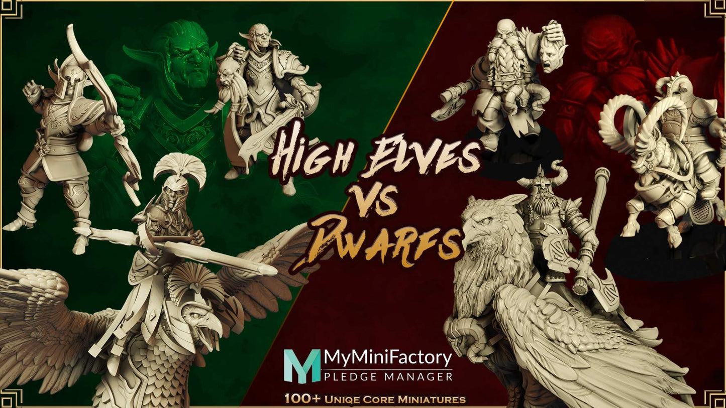Elves Lions Clan Infantry High Elves vs Dwarves The Master Forge DnD RPG Tabletop