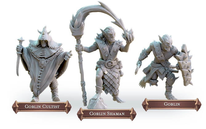 Goblin Kämpfer Set aus Instant Encounters Kickstarter für Brettspiele, Rollenspiel und Maler von Hexy Studio