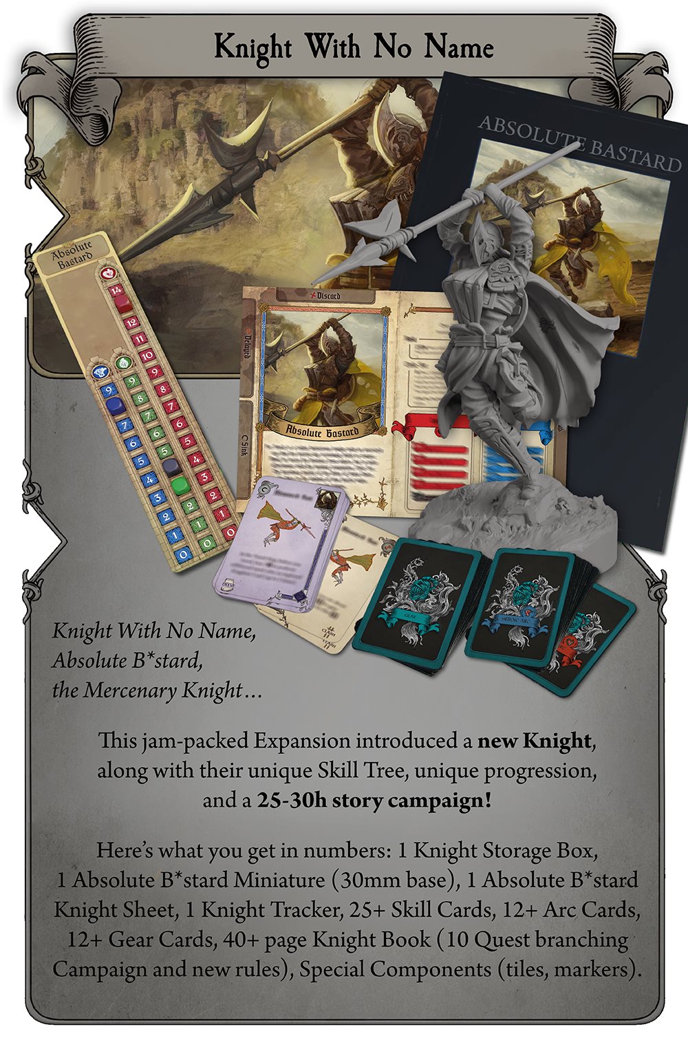Kingdoms Forlorn: Dragons, Devils and Kings Tale of the knight with no name Knight Expansion + Stretchgoals + KS Exclusive English