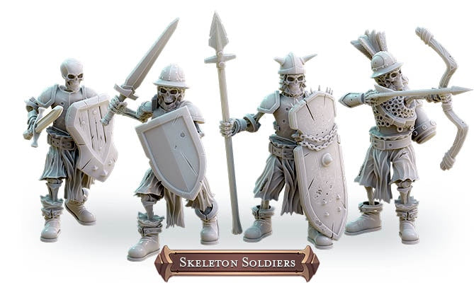 Skelett Kämpfer Set aus Instant Encounters Kickstarter für Brettspiele, Rollenspiel und Maler von Hexy Studio