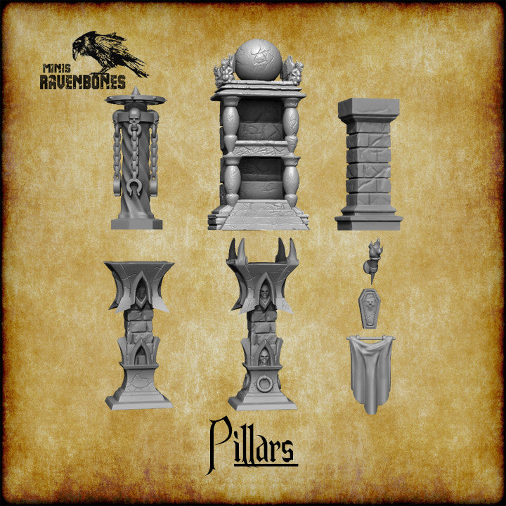 Säulen und Assessoires Set von RavenBones Miniaturen