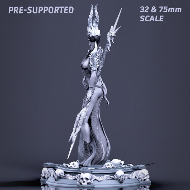Boneflesh Necro Priestess Fantasy Printomancer 3d
