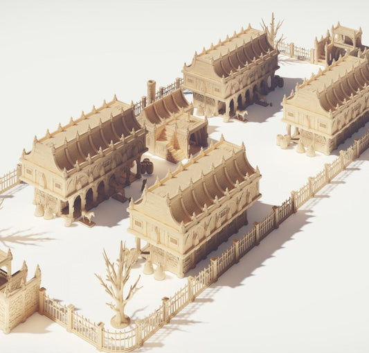 Ställe und Farmhaus aus dem Barenhole Set von WonderWorlds