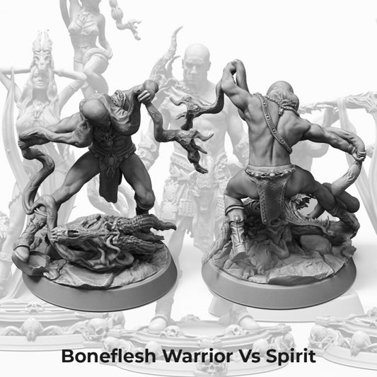 Boneflesh Warrior vs Spirit Fantasy by Printomancer3d
