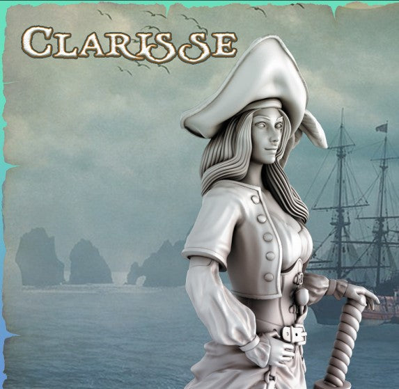 Clarisse Pirate Girls Ravi DnD Dungeons and Dragons Tabletop Wargame Miniature RPG NPC 3D