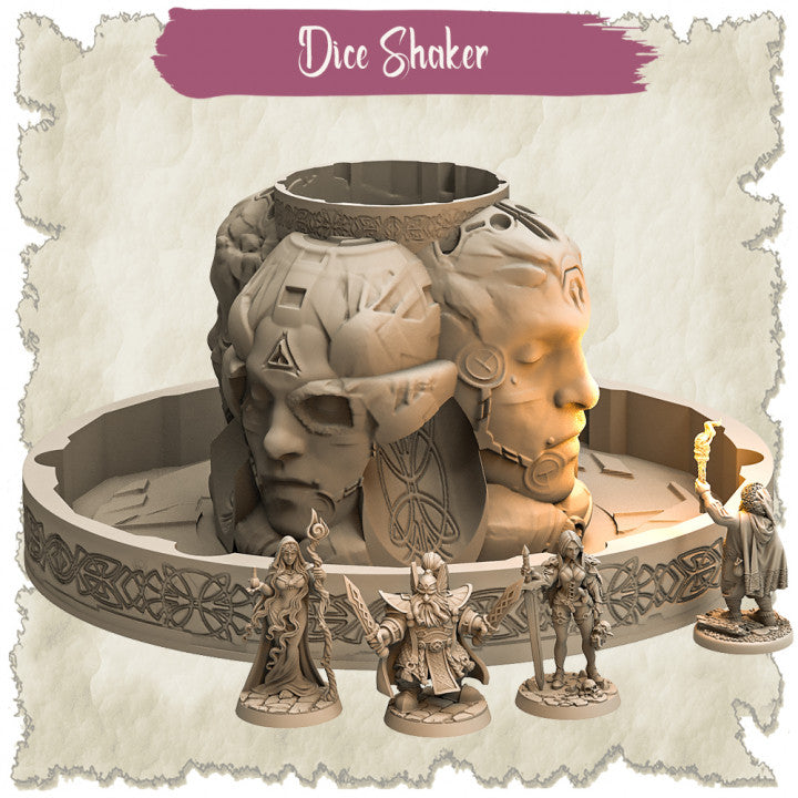 Dice Tower Dice Tray Stone Faces Fountain Sawante Hidden Places DnD RPG, Age of Sigmar, Warhammer Fantasy, Dungeons and Dragons, Pathfinder