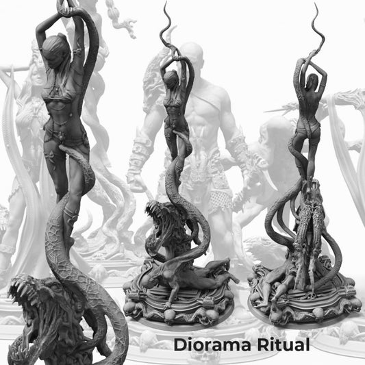 Ritual Dance Diorama Fantasy Printomancer 3D RPG Tabletop DnD