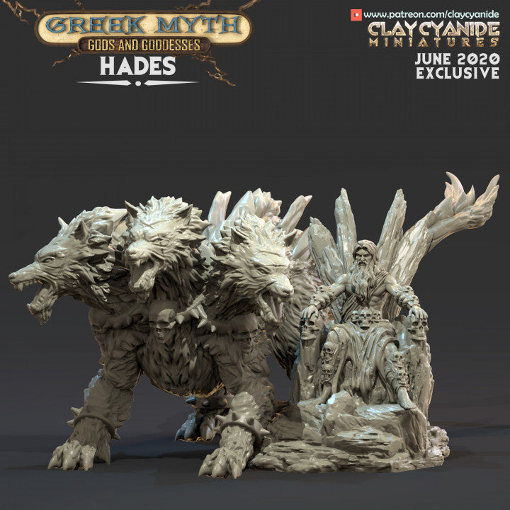Hades und Cerberus  aus den Griechische Götter & Göttinnen Set von Clay Cyanide Miniaturen
