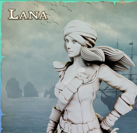 Lana Pirate Girls Ravi DnD Dungeons and Dragons Tabletop Wargame Miniature RPG NPC 3D