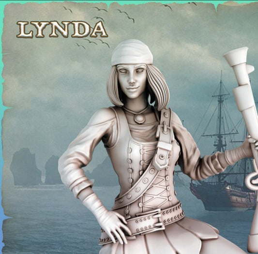 Lynda Pirate Girls Ravi DnD Dungeons and Dragons Tabletop Wargame Miniature RPG NPC 3D