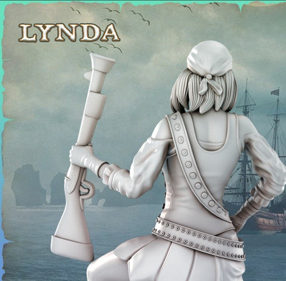 Lynda Pirate Girls Ravi DnD Dungeons and Dragons Tabletop Wargame Miniature RPG NPC 3D
