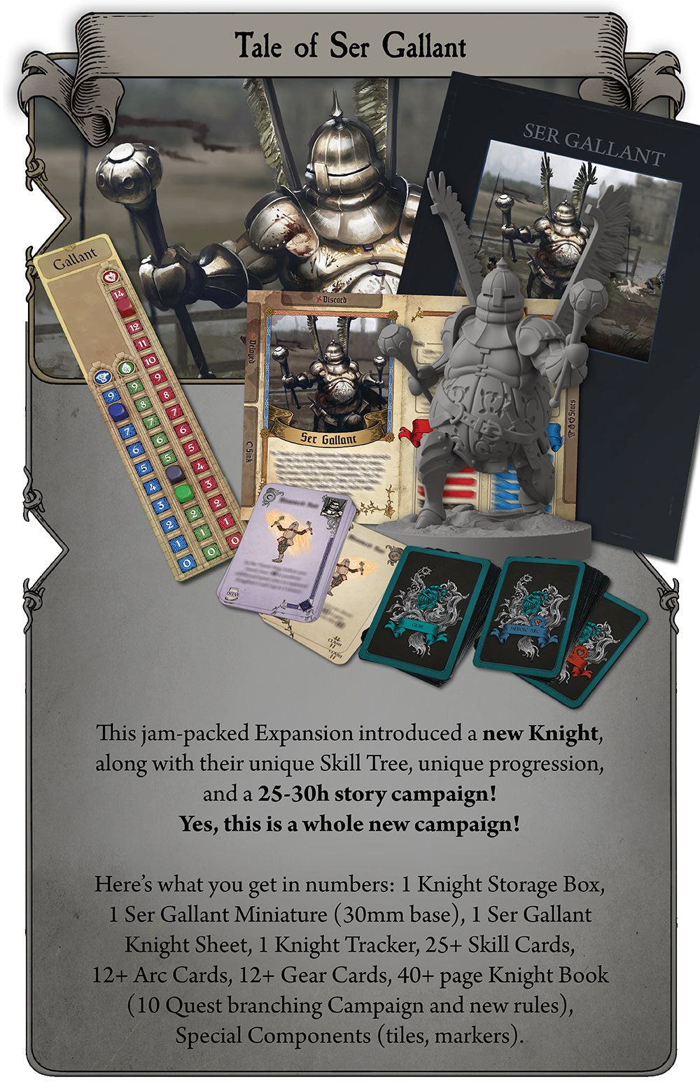 Kingdoms Forlorn: Dragons, Devils and Kings Tale of Ser Gallant Knight Erweiterung + Stretchgoals + KS Exklusives Englisch