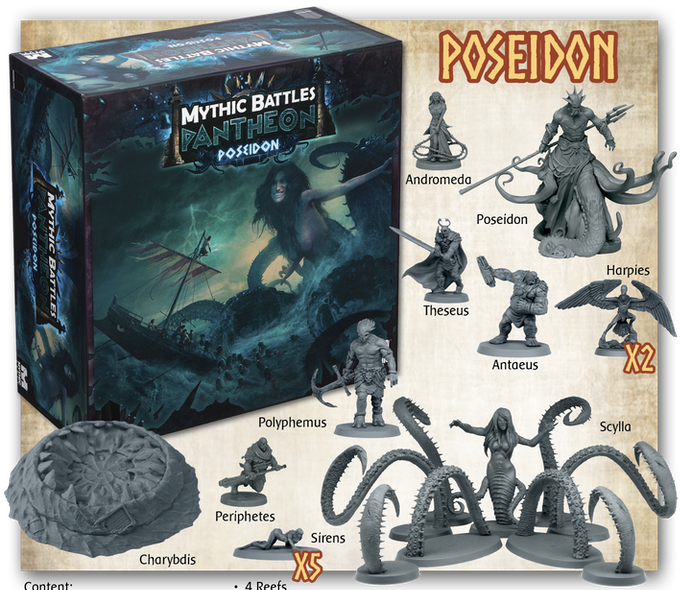 Mythic Battle Pantheon 1.5 Poseidon Expansion + Stretchgoals + KS Exclusive English