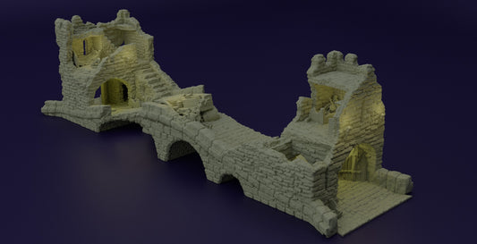 Abandoned Schutzbrücke/ Guard Bridge Ruin Medieval 3D Terrain Building Miniature Land DnD RPG Tabletop