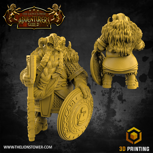 Battle Dwarf Booner Battleaxe by Lion Tower Miniatures