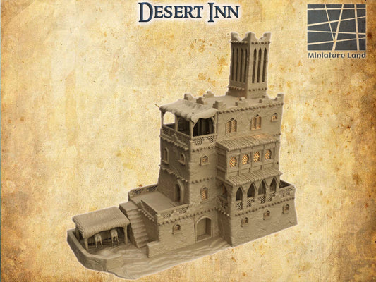 Desert Inn Medieval 3D Terrain Building Miniature Land DnD RPG Tabletop