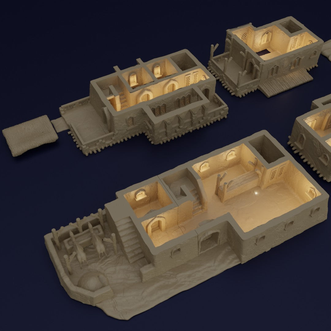 Wüsten Gasthaus Mittelalter 3D Terrain Gebäude Miniature Land DnD RPG Tabletop