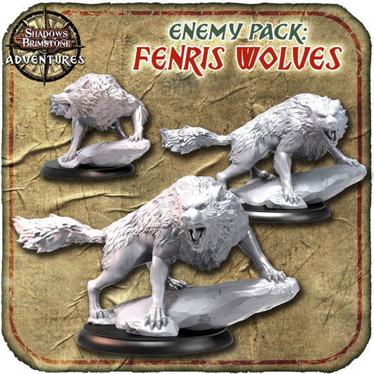 Shadows of Brimstone: Fenris Wolves Enemy Pack English Edition