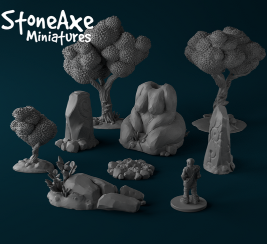 Stone Age Temple Set from The Rampart by StoneAxe Miniatures