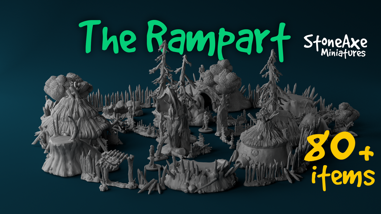 Goats with Pen from The Rampart by StoneAxe Miniatures