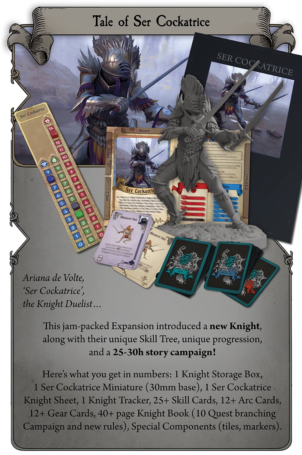 Kingdoms Forlorn: Dragons, Devils and Kings Tale of Ser Cockatrice Knight Expansion + Stretchgoals + KS Exclusive English