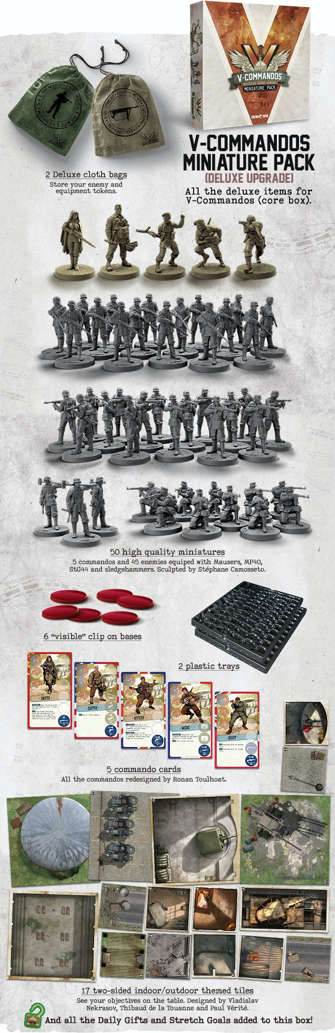 V-Sabotage Deluxe Miniature Pack Expansion Base Game UK Kickstarter Edition by Triton Noir