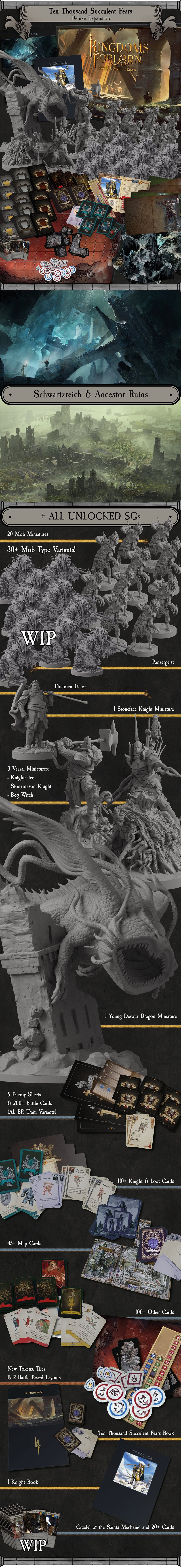 Kingdoms Forlorn: Dragons, Devils and Kings Elite Pledge + Stretchgoals + KS Exklusives Englisch
