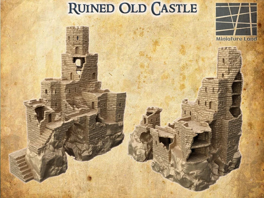 Old Castle Ruin Middle Ages 3D Terrain Building Miniature Land DnD RPG Tabletop