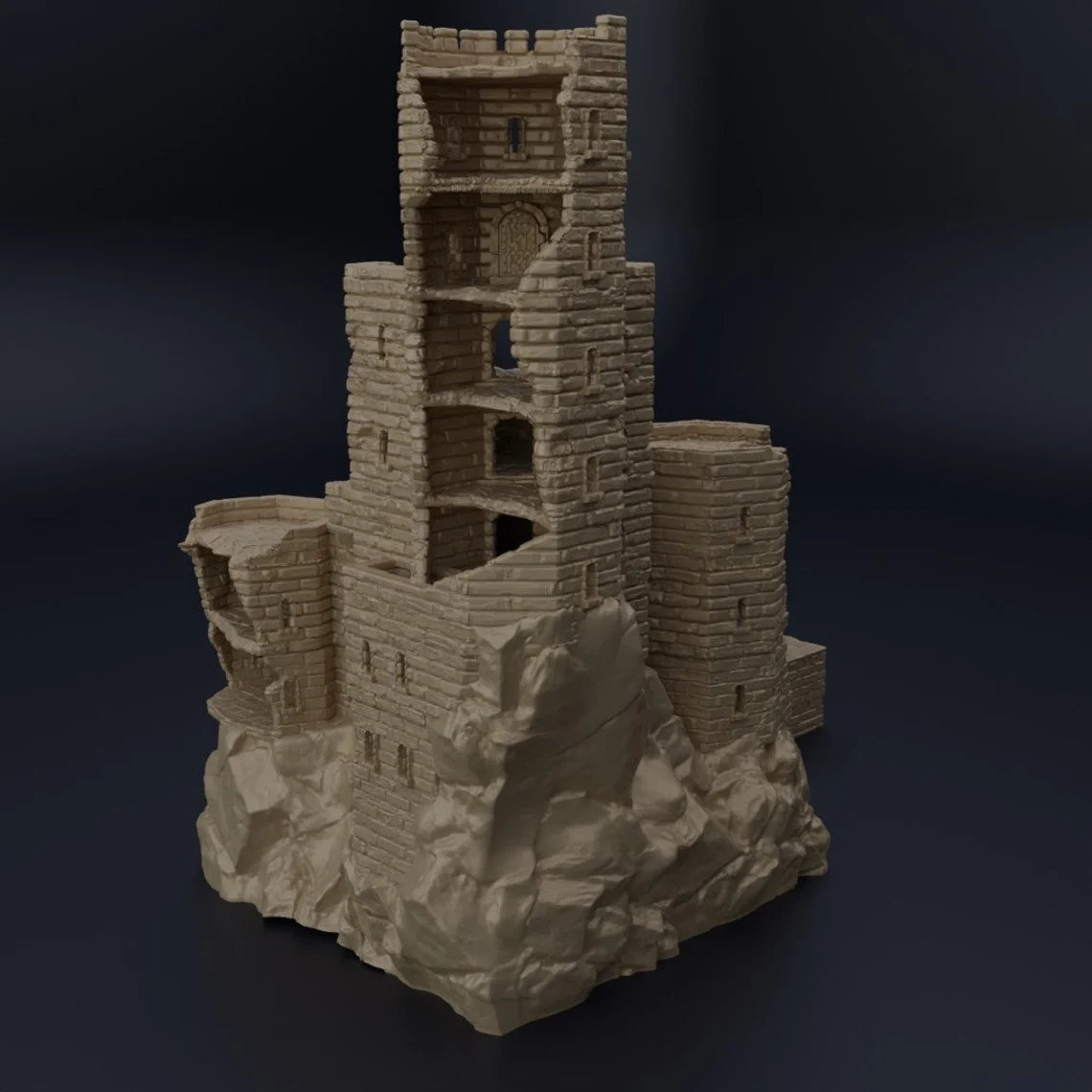 Old Castle Ruin Middle Ages 3D Terrain Building Miniature Land DnD RPG Tabletop